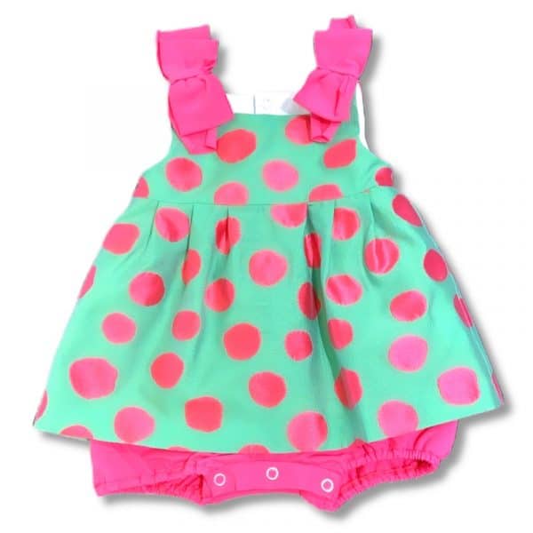 Colorichiari - Pagliaccetto verde-fucsia per neonata