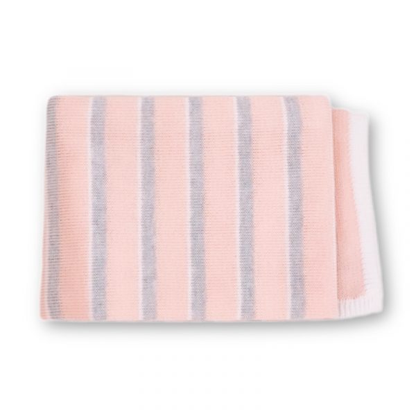 Scaldacuore - Coperta rosa-grigio per neonata