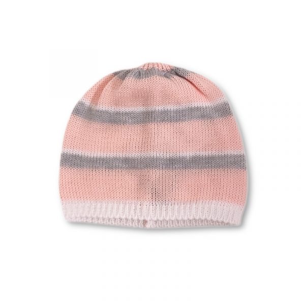 Scaldacuore - Cappello rosa-grigio per neonata