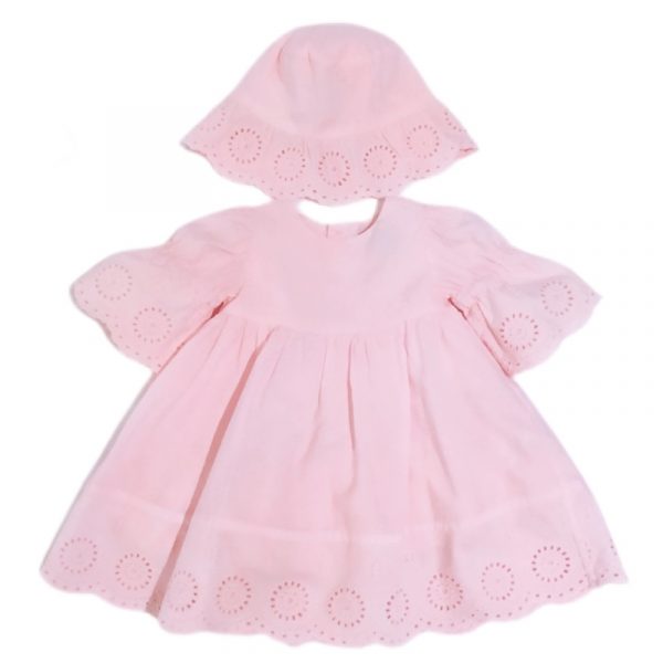 Fay - Vestito in cotone con cappello rosa per neonata