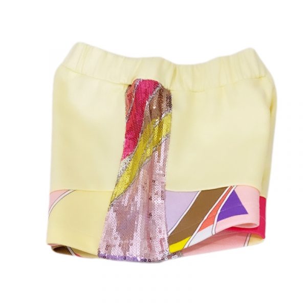 Emilio Pucci - short in felpa multicolor bimba