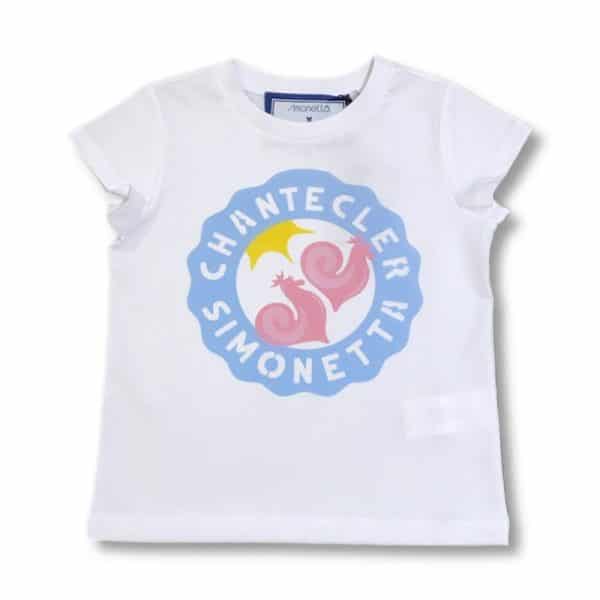 Simonetta - T shirt chantecler bianca bimba