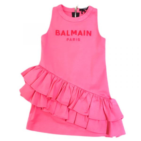 Balmain - Abito in felpa fucsia bimba