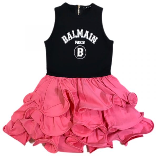 Balmain - Abito smanicato - Nero-Fucsia bimba