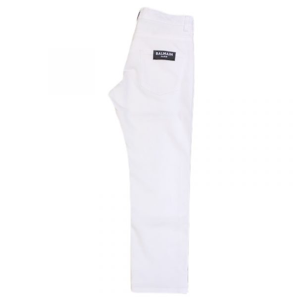 Balmain - Pantalone jeans bianco bimbi