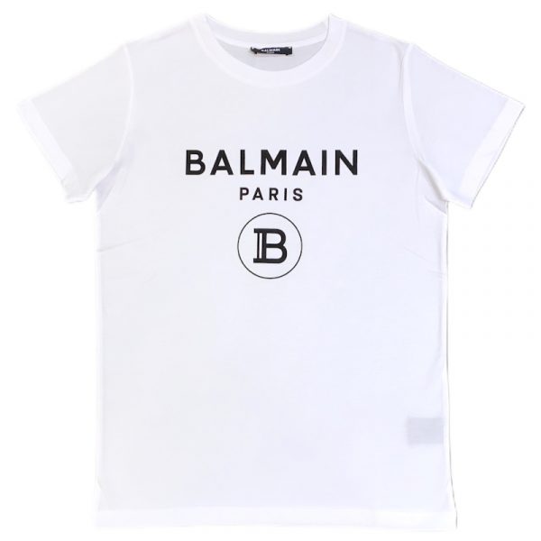 Balmain - T-shirt manica corta bianca bimbi