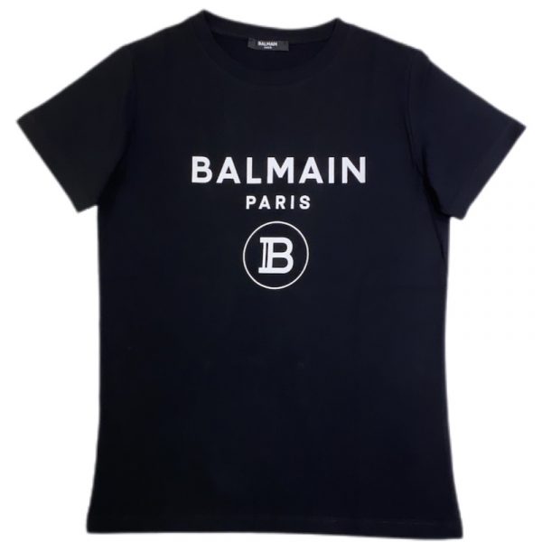 Balmain - T-shirt manica corta nera bimbi