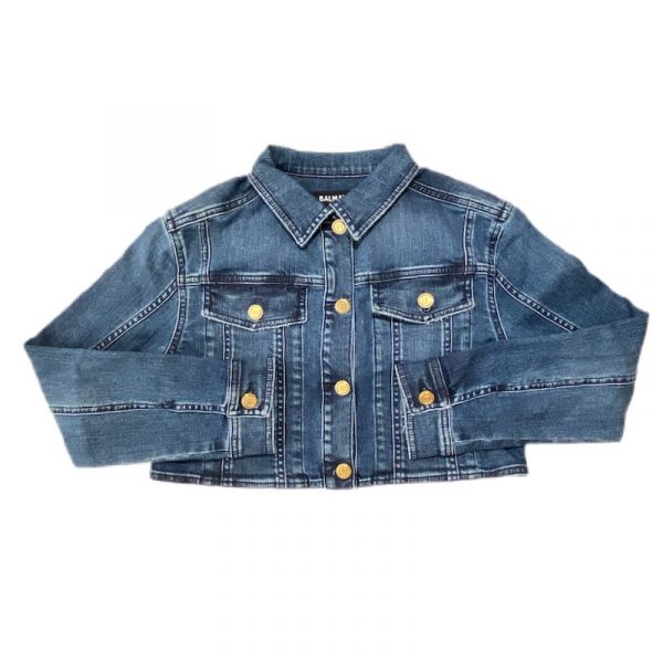 Balmain - Giubbino jeans bimba