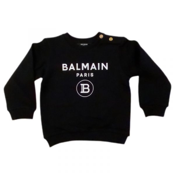 Balmain - Felpa manica lunga nera per neonato