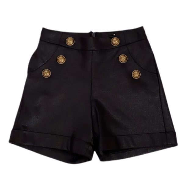 Balmain- Short con bottoni neri bimba