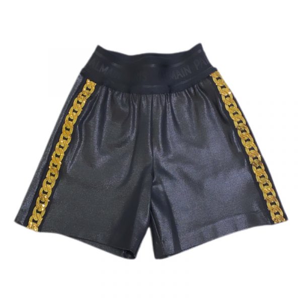 Balmain - Bermuda con catene neri bimba
