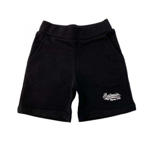 Balmain - Bermuda in felpa nero bimbi