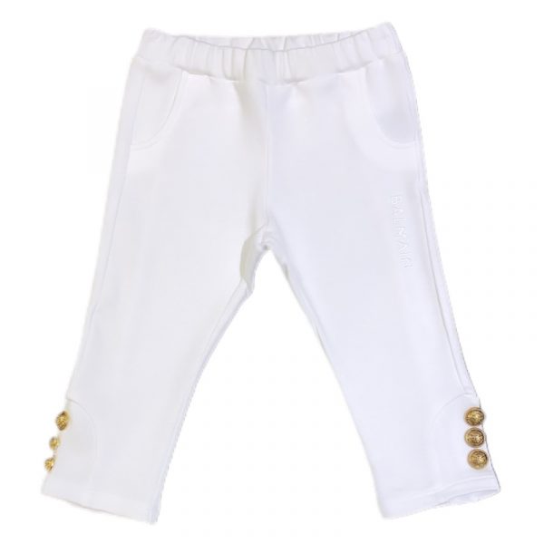 Balmain - Pantalone in felpa bianco per neonato