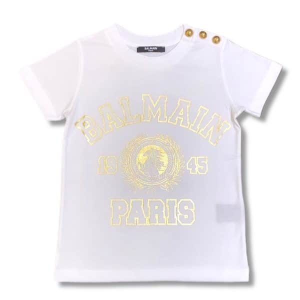 Balmain - T shirt bianca bimbi