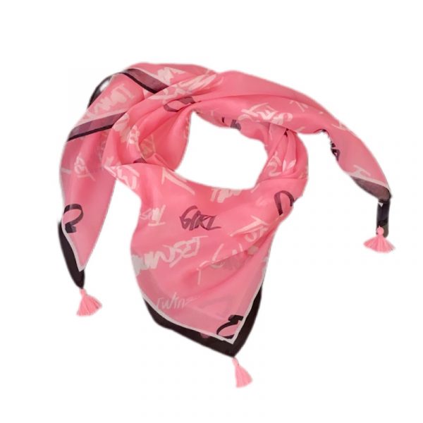 Twinset - Sciarpa fucsia-nera bimba