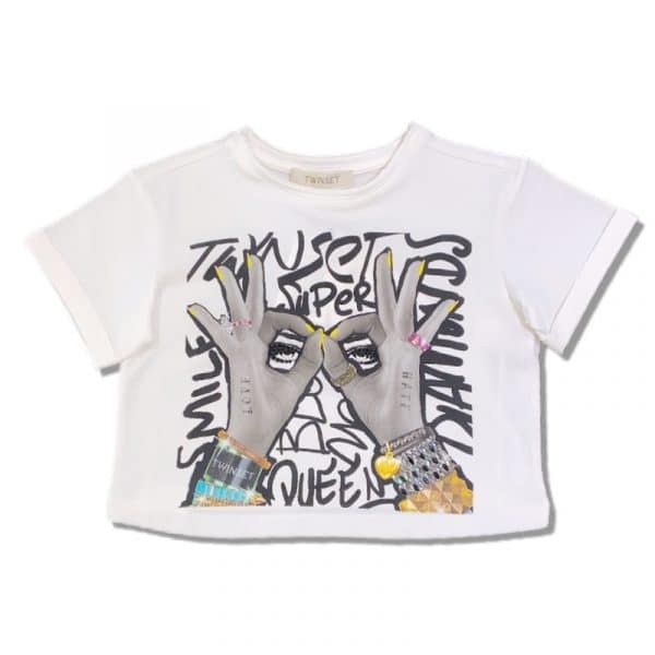 Twinset - T-shirt bianco bimba