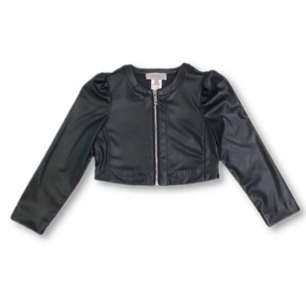 Twinset - Giubbino ecopelle nero bimba