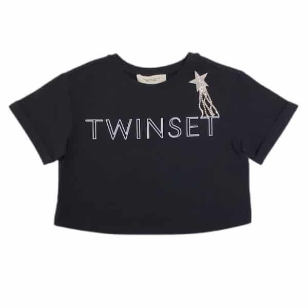Twinset - T-shirt nera bimba