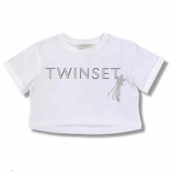 Twinset - T-shirt bianca bimba