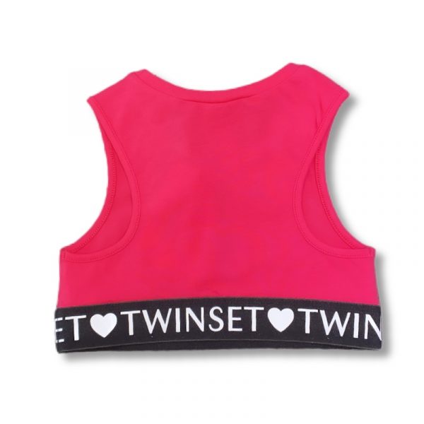 Twinset - Top in cotone fucsia bimba