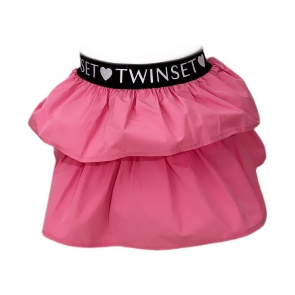 Twinset - Gonna in cotone fucsia bimba