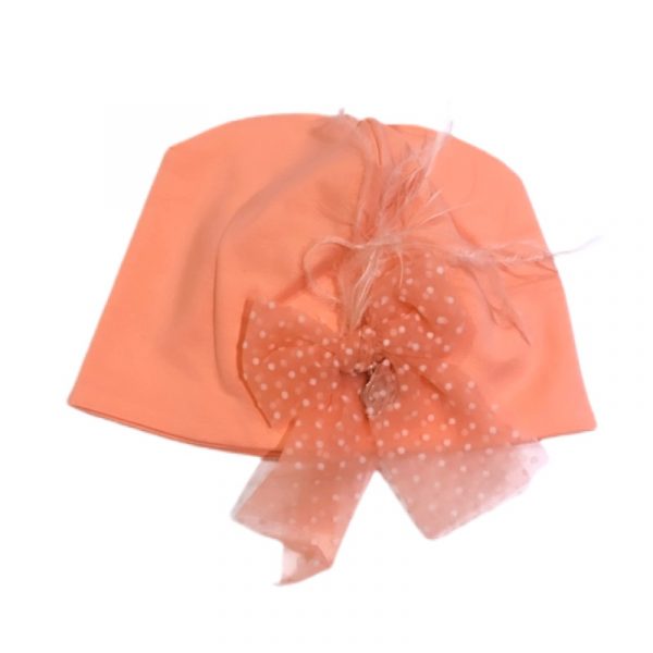 Blumarine - Cappello in cotone pesco per neonata
