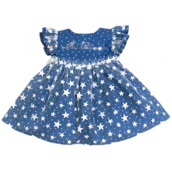 Miss Blumarine - Abito in tulle jeans per neonata