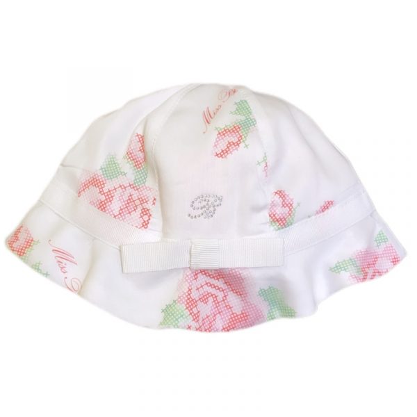 Blumarine - Cappello con rose bianco per neonata