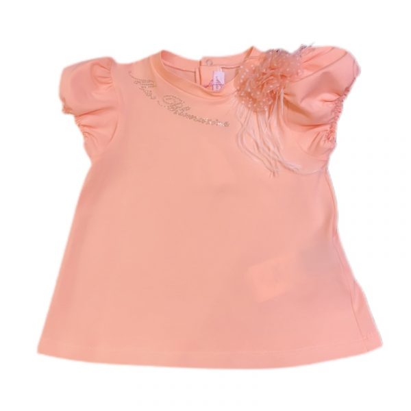Blumarine - T-shirt in cotone pesco per neonata