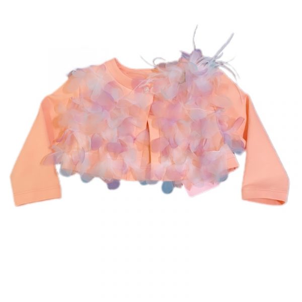 Miss Blumarine - Giacca con petali pesco per neonata