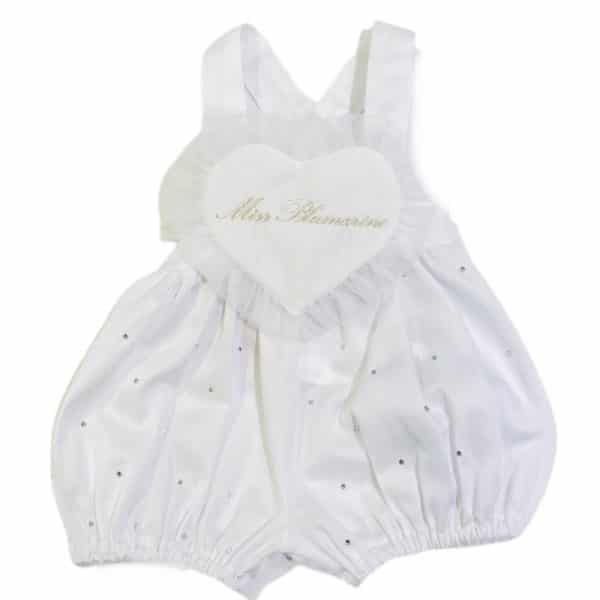 Miss Blumarine - Salopette bianca per neonata