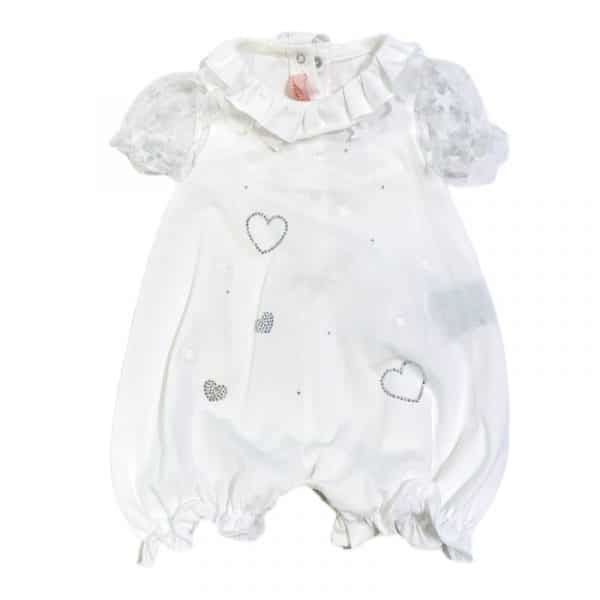 Miss Blumarine - Pagliaccetto bianco per neonata