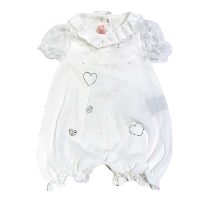 Miss Blumarine - Pagliaccetto bianco per neonata - C'era una volta
