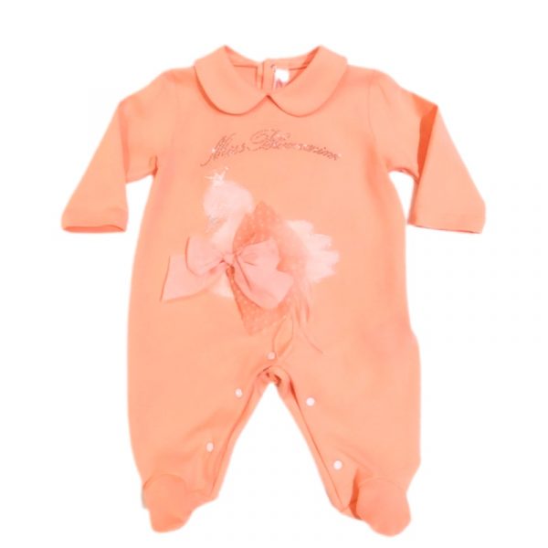Blumarine - Tutina in cotone pesco per neonata