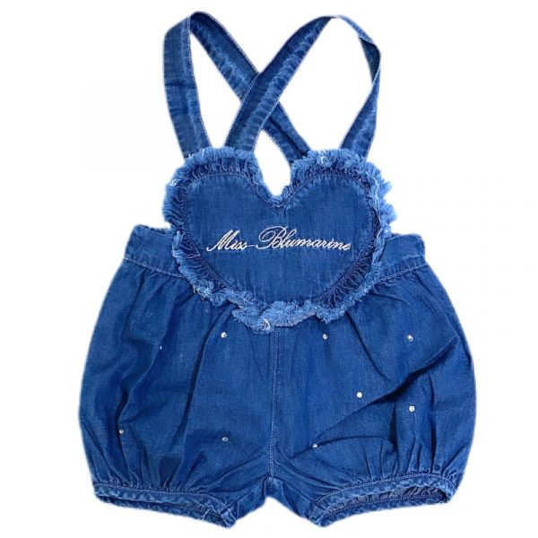Miss Blumarine - Pagliaccetto jeans per neonata