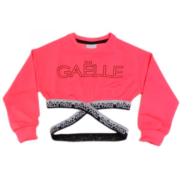 Gaelle - Felpa corta fuxia fluo bimba