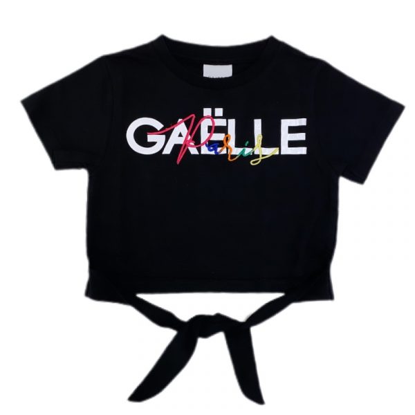 Gaelle - T-shirt corta con nodo black bimba