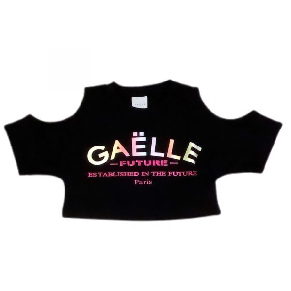 Gaelle - T-shirt in cotone nera bimba