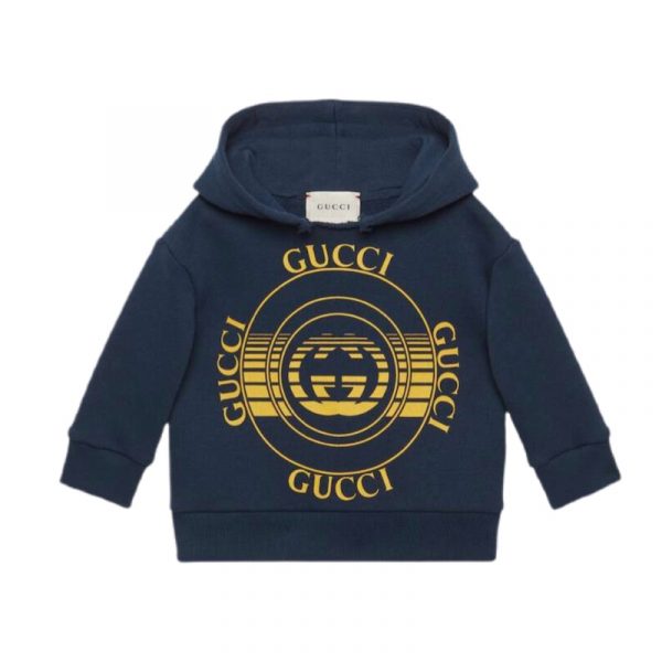 Gucci - Felpa con cappuccio blu bimbo