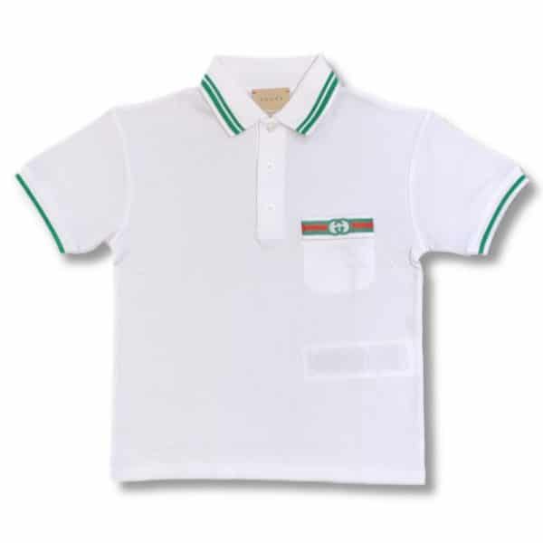 Gucci - Polo manica corta bianca bimbo