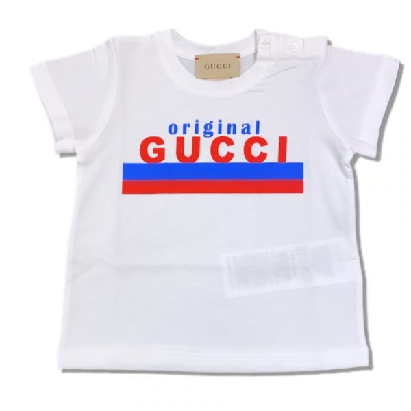 Gucci - T-shirt manica corta bianca per neonato