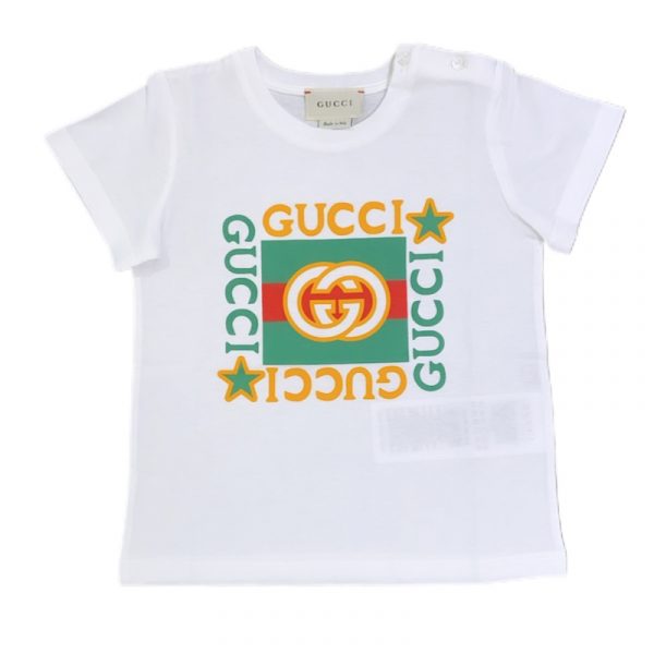 Gucci - T-shirt manica corta bianca per neonato