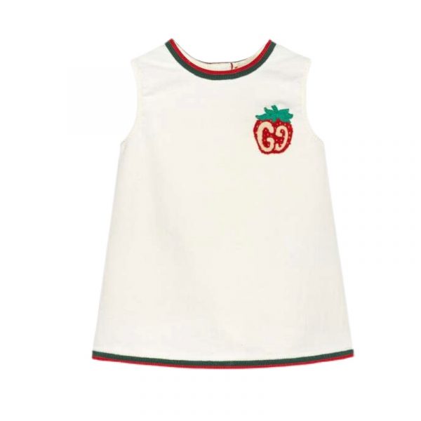 Gucci - Abito in jeans bianco per neonata