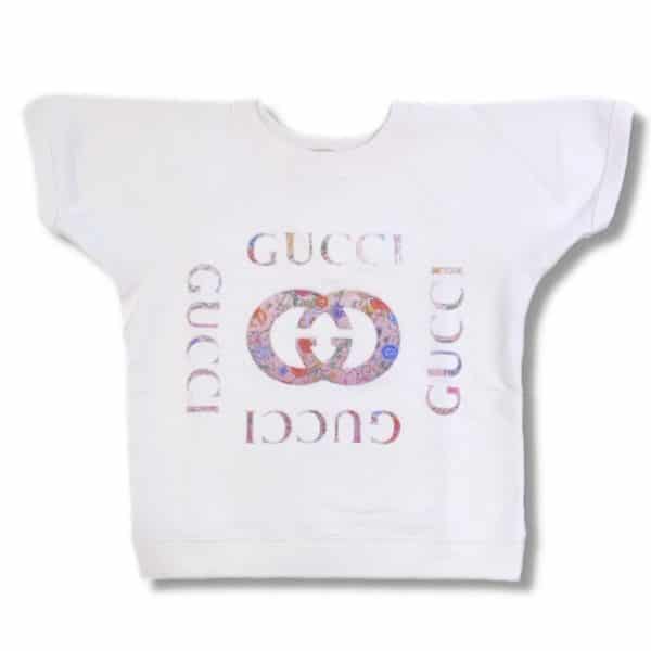 Gucci - Felpa manica corta beige bimba