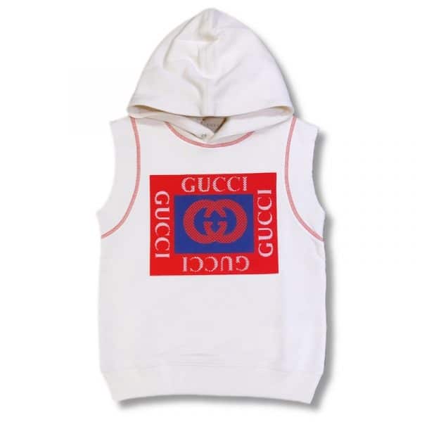 Gucci - Felpa smanicata crema bimbo