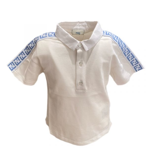 Fendi - Polo manica corta bianca per neonato