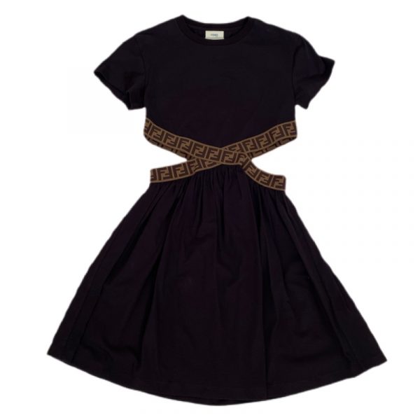 Fendi - Abito incrociato nero bimba