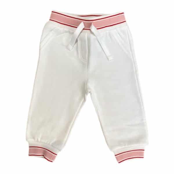 Dolce & Gabbana - Pantaloni in felpa bianchi per neonata