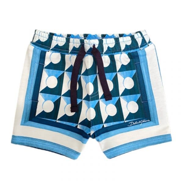 Dolce & Gabbana - Bermuda azzurro-blu-bianca per neonato