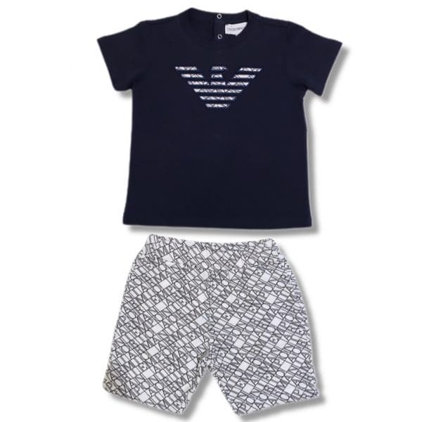 Giorgio Armani - Completo due pezzi blu-bianco per neonato